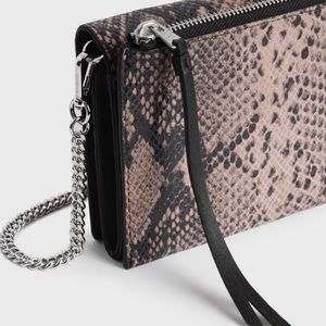 All Saints Snakeskin Fetch Crossbody with Chain 🐍